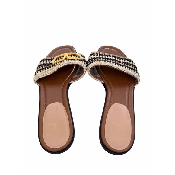 Valentino Garavani Slide Crochet Sandal Ivory Multi Size 8US 38EU Open Toe $980 - Picture 5 of 10